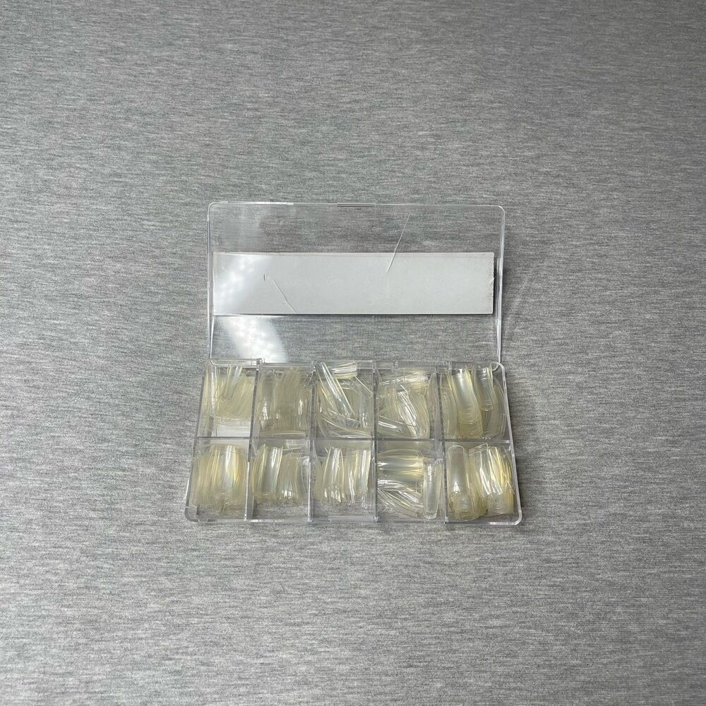 Ejiubas Clear Acrylic French Nail Tips in Organizer Case